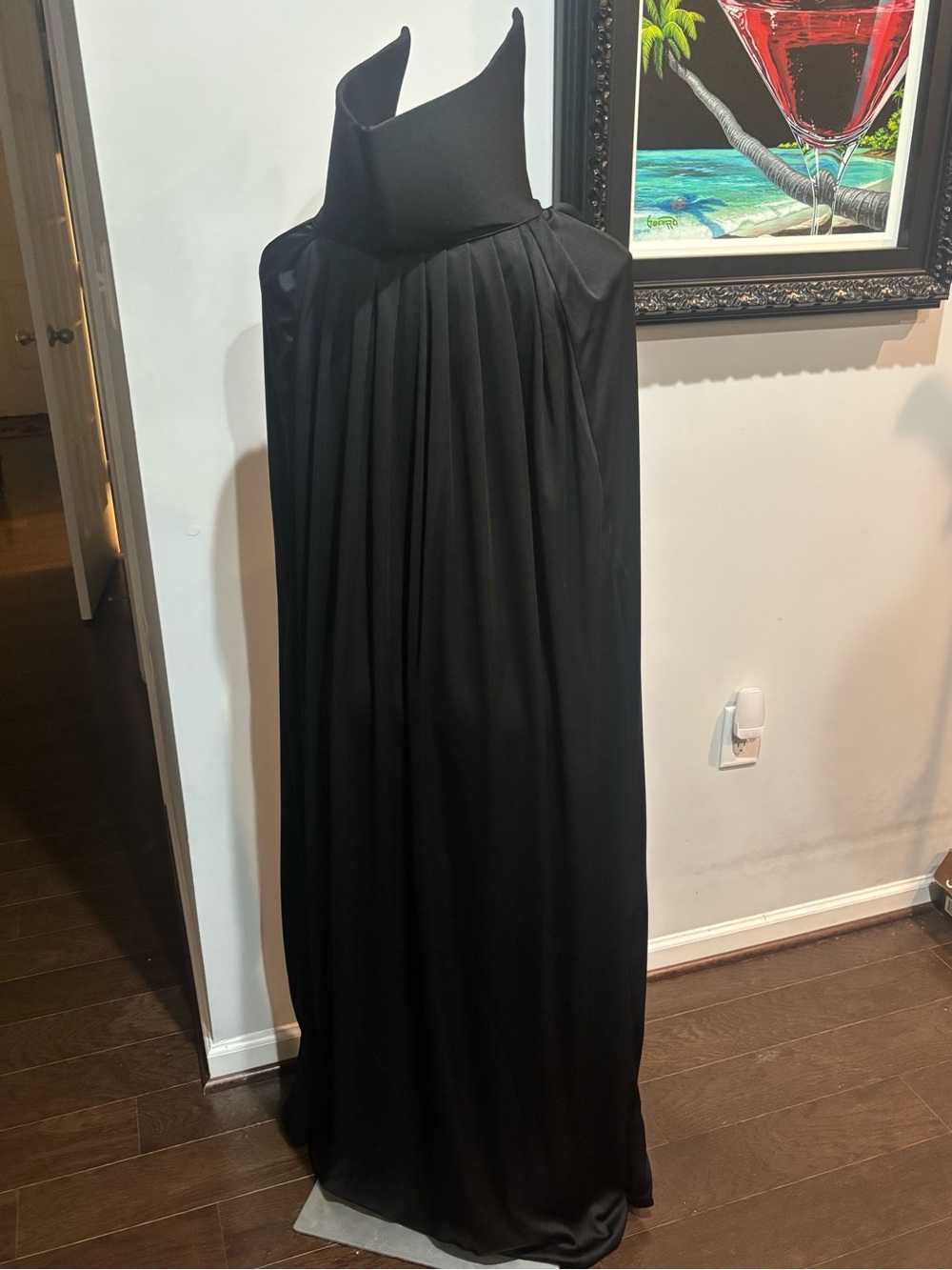 Black Hooded Dracula Cape with Red Lining - Unisex Large or 2X - Picture 5 of 13